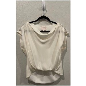 CINQ A SEPT Antique White Silk Blouse